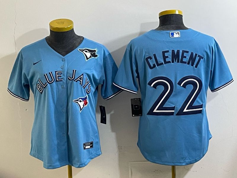 Women 2025 Nike Toronto Blue Jays #22 Clement Light Blue Game MLB Jersey 02->women mlb jersey->Women Jersey